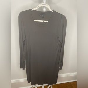 Grey Eileen Fisher long sleeved dressed.